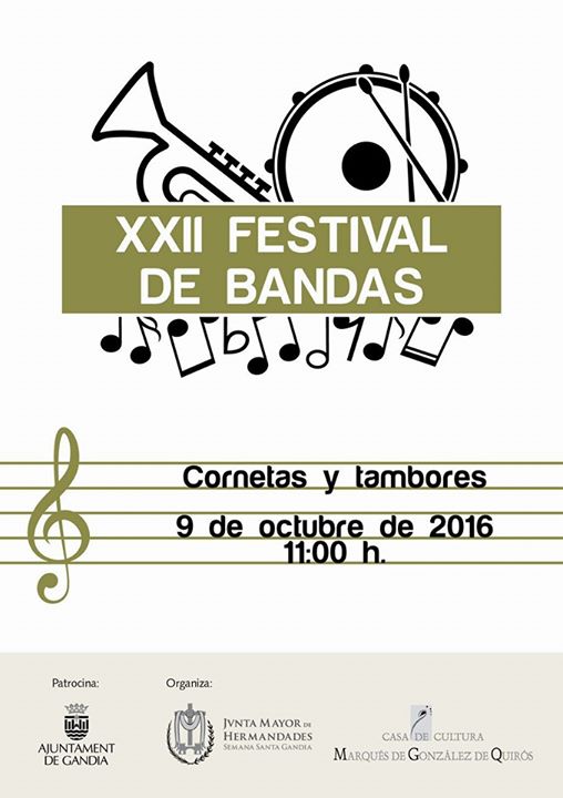 XXII Edición del Festival de Bandas de Cornetas y Tambores de la Semana Santa de Gandia